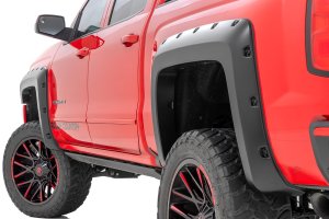 Chevrolet Silverado 1500 Fender Flares - Rough Country - Simulated riveted look - Flat Black - '14-'18
